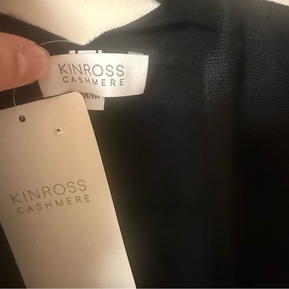 NEW Kinross Cashmere and Silk Black Dress Cardigan - M- was $275 - Picture 7 of 12